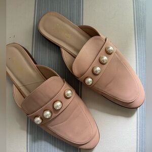 Light Pink with Pearl Embellishments Mules